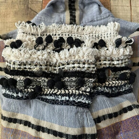 Bohemian Fringe Cardigan By Zara Woman Made In India Short Sleeve Small Multicol - Picture 6 of 7